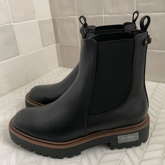 Sam Edelman Laguna Chelsea Boot Size 9 Black Leather Waterproof 2025 Version - Picture 3 of 9
